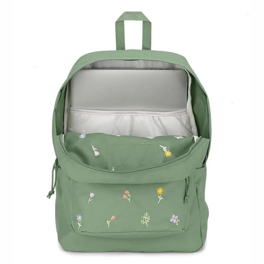 Zaini Porta PC JanSport EMBROIDERED BLOSSOM BUNDLE Verdi | IT_JS041