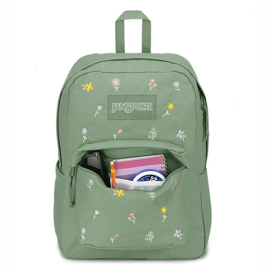 Zaini Porta PC JanSport EMBROIDERED BLOSSOM BUNDLE Verdi | IT_JS041