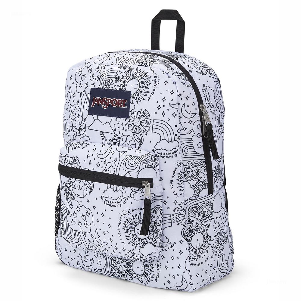 Zaini Scuola JanSport CROSS TOWN Bianche Nere | IT_JS421