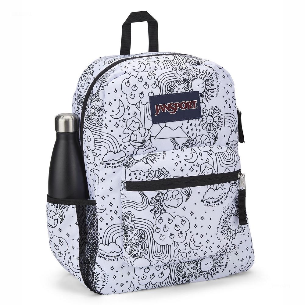 Zaini Scuola JanSport CROSS TOWN Bianche Nere | IT_JS421