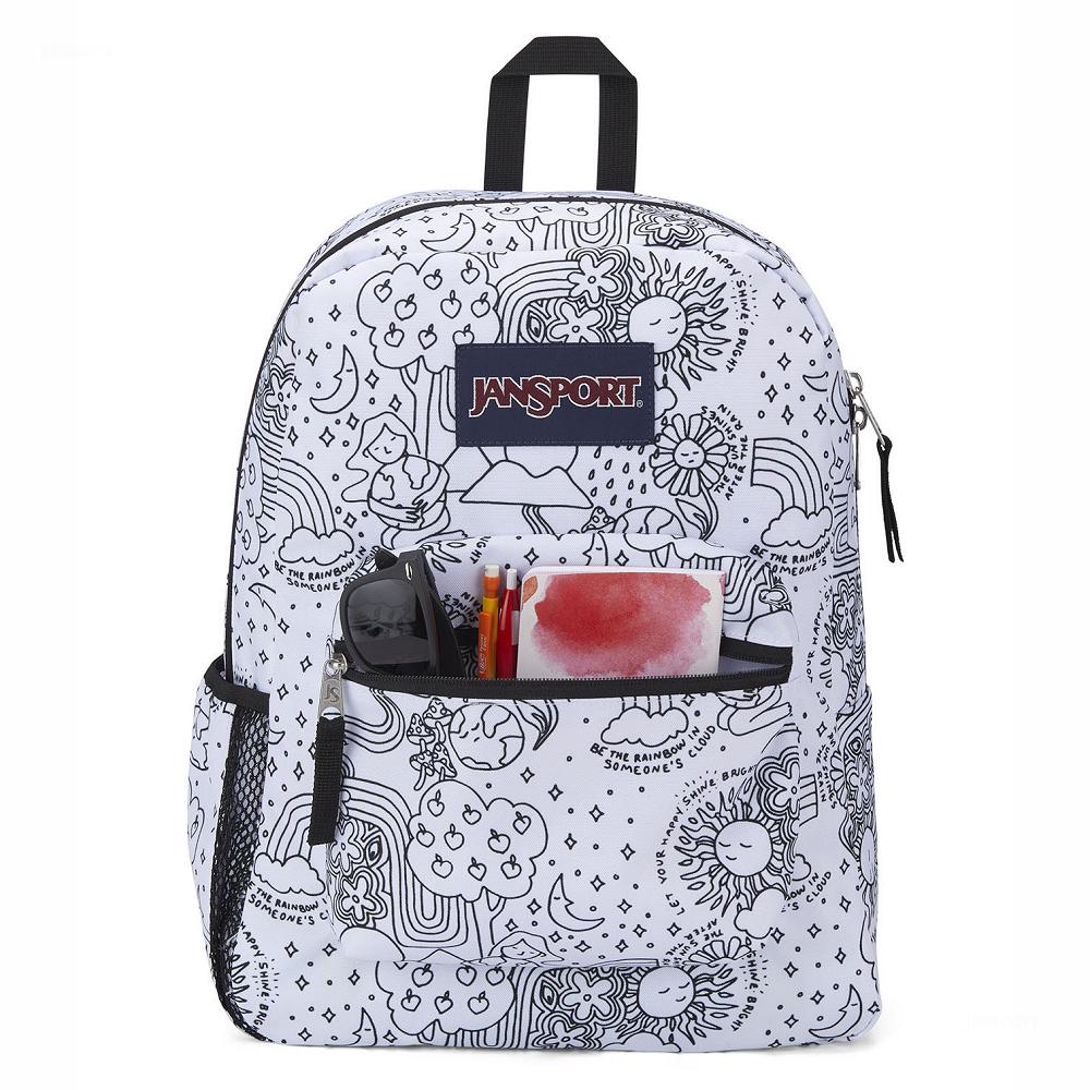 Zaini Scuola JanSport CROSS TOWN Bianche Nere | IT_JS421