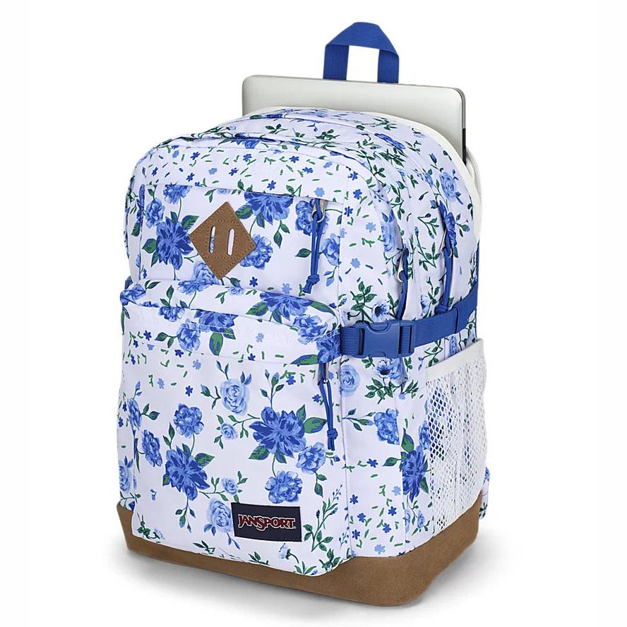 Zaini Scuola JanSport SUEDE CAMPUS Bianche Blu | IT_JS446