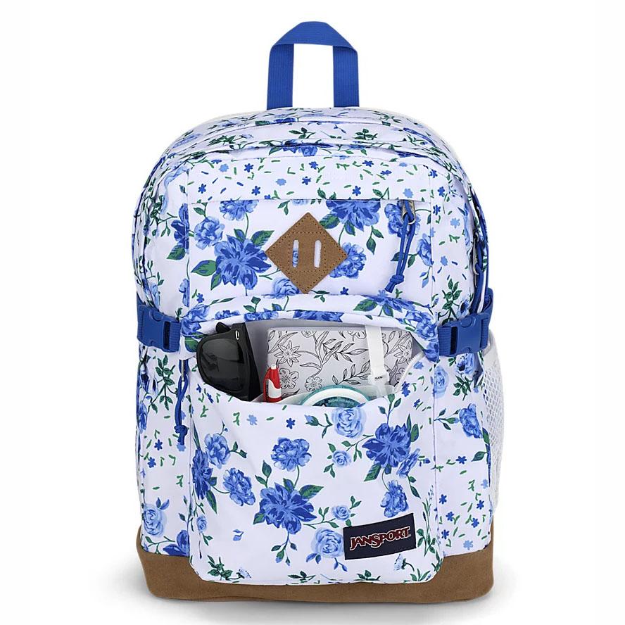 Zaini Scuola JanSport SUEDE CAMPUS Bianche Blu | IT_JS446